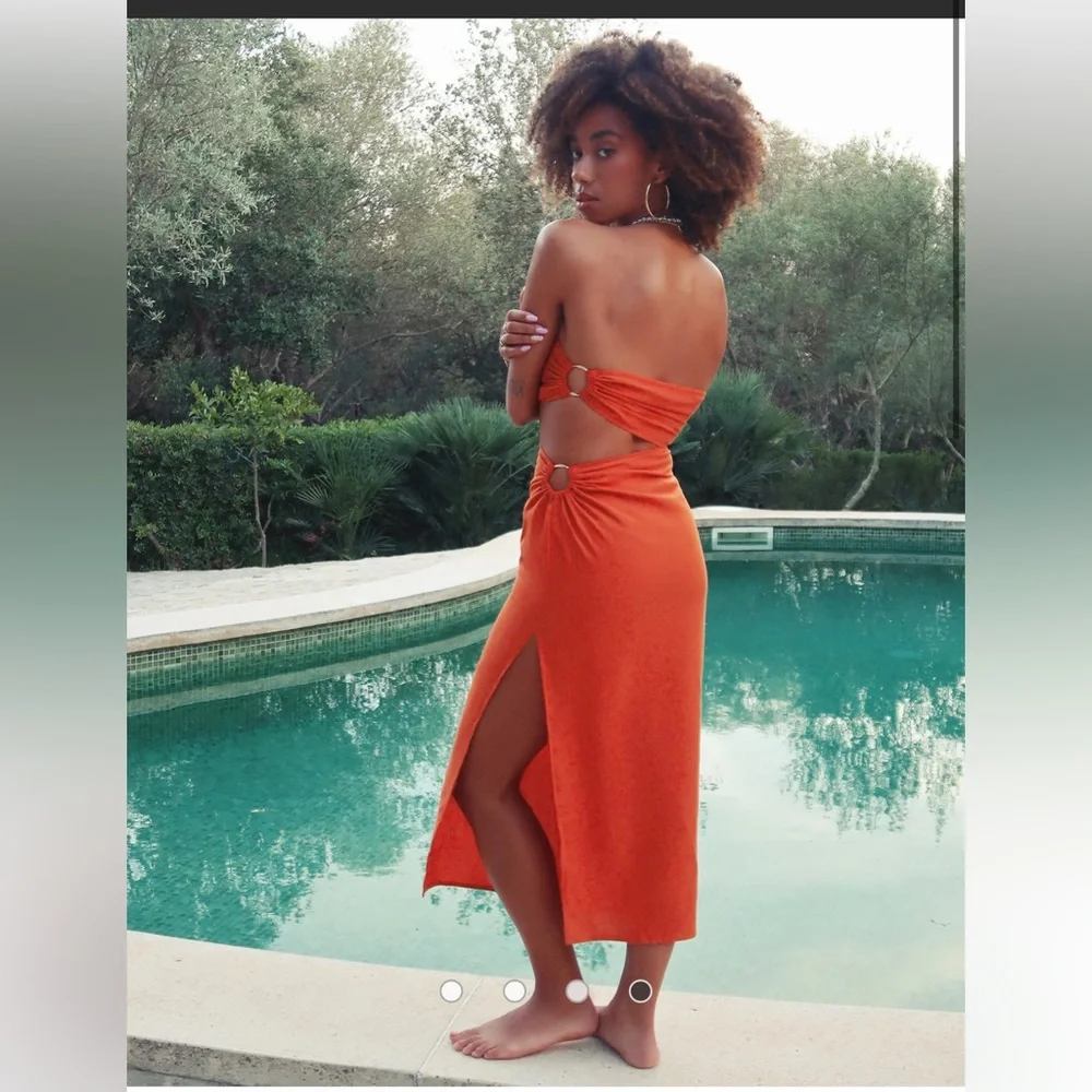 4th & Reckless X Amoka Hamelijnck Sunset Asymmetrical Cut Out Bandeau Dress